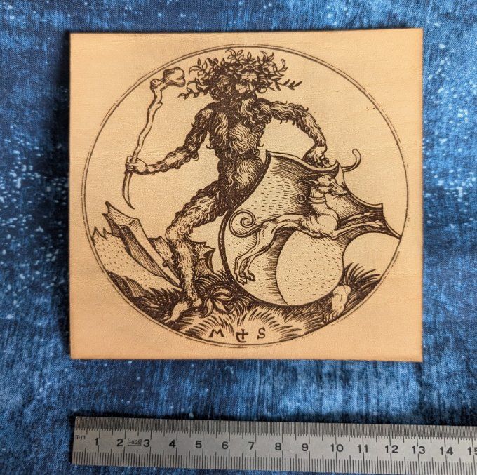 Martin Schongauer - L'homme sauvage - Gravure sur cuir